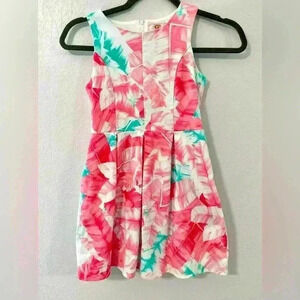 225. GB Girls Pink Colorful Summer Floral Dress Size 10